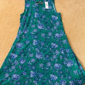 NWT loft green floral a-line summer dress